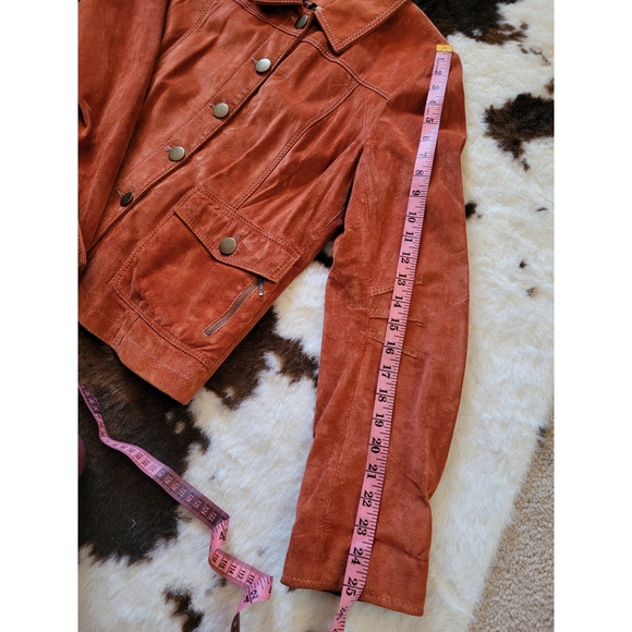 90's Danier Leather Jacket Orange - Picture 10 of 12